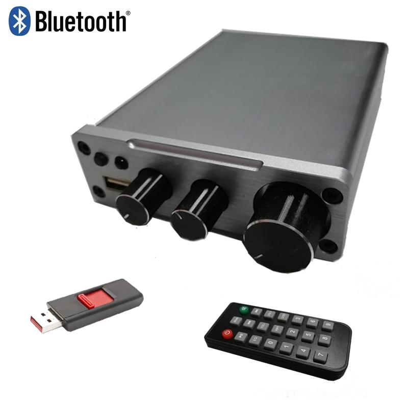 Bluetooth amplifier High-Performance 2x45W Bluetooth 5.0 HiFi Power Amp, USB Lossless Playback, Multi-Mode Output, Aluminum Design - Perfect for Home Audio