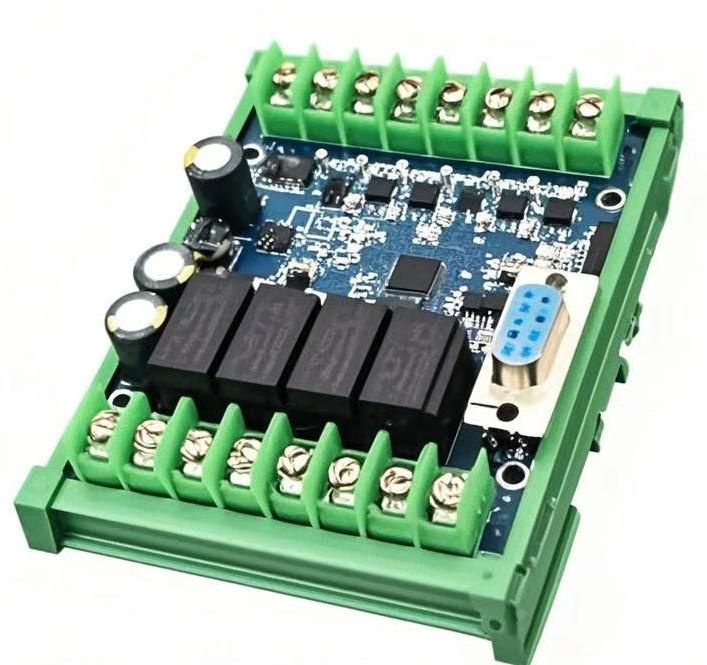 FX10MR PLC Controller with DIN Rail & Delay Module - 32-bit CPU, Mitsubishi FX Series Compatible, Supports GX Developer/GX Works2