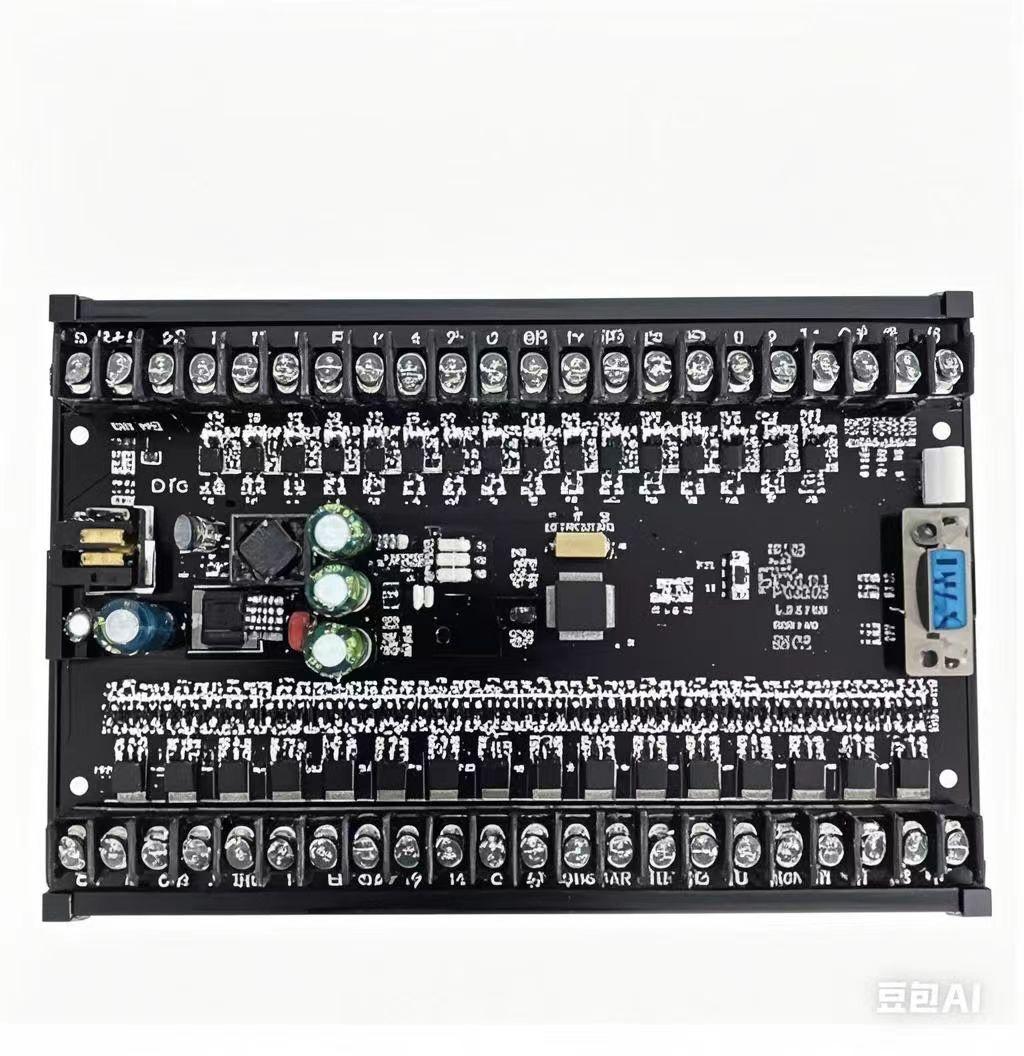 FX32MT PLC Controller with DIN Rail & Delay Module - Mitsubishi FX2N Compatible, Supports GX Works2/GX Developer Programming