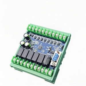 FX2N 14MR FX14MR PLC Controller with DIN Rail & Delay Module - Mitsubishi FX Series, Supports GX Dev/GX Works2 for Easy Programming